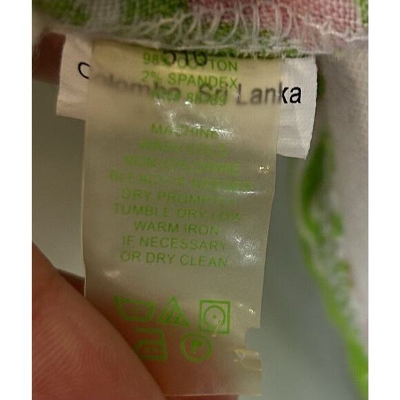 Lilly Pulitzer The Beach Sun Lions green & pink linen pants size S New with Tags - Picture 5 of 5